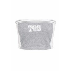 Limited Too Grey Velour Tube Top Girls Medium Y2K Strapless Pocket‎ Logo